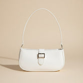 Elegant White Handbag with Chic Buckle