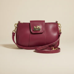 Chic Burgundy Coach Crossbody Bag