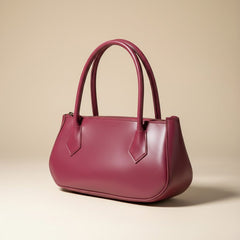 Sleek Burgundy Handbag with Structured Design