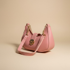 Soft Pink Chain-Detail Handbag