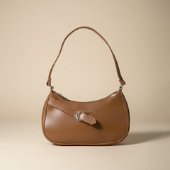 Sleek Handbag with Silver Buckle