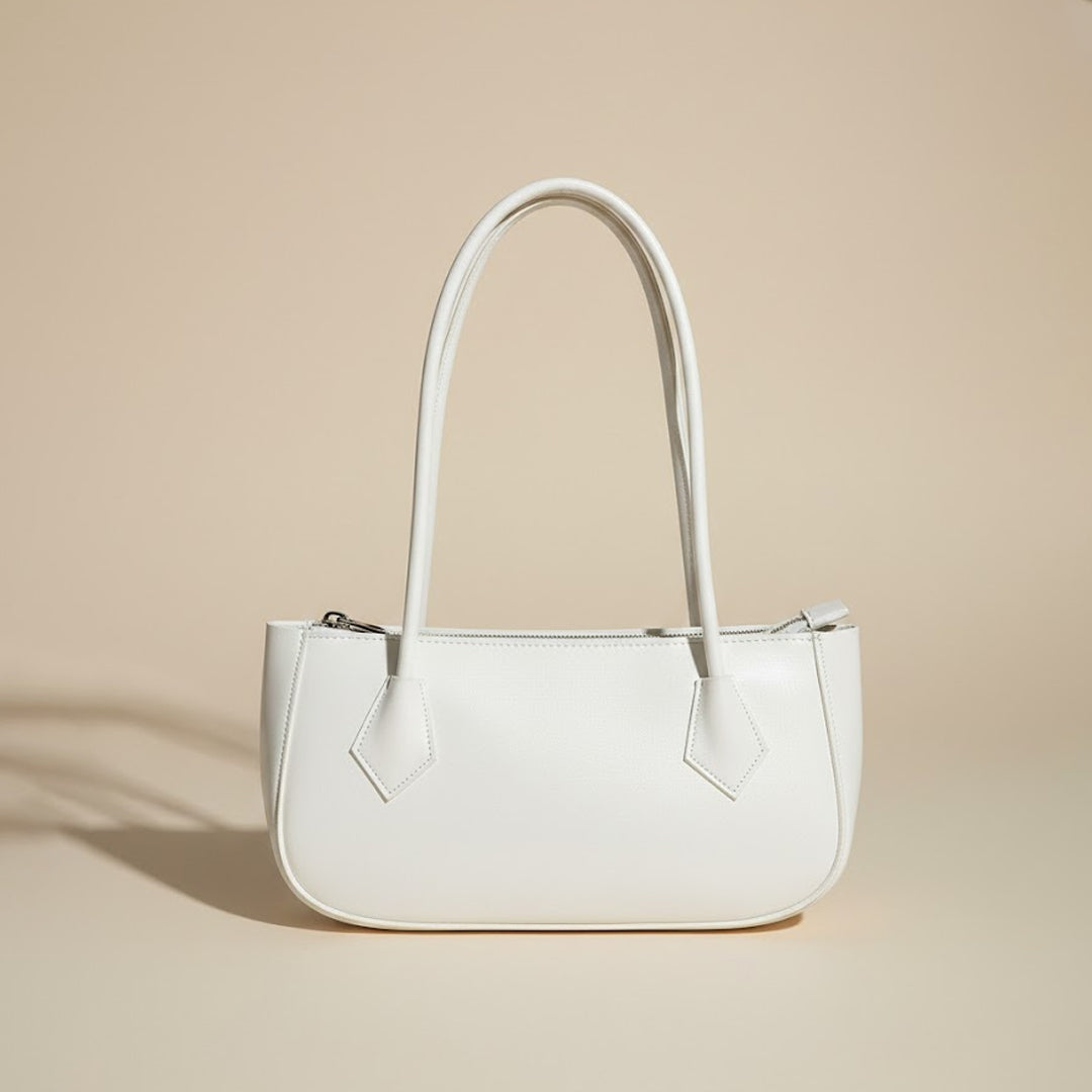 Chic White Leather Handbag