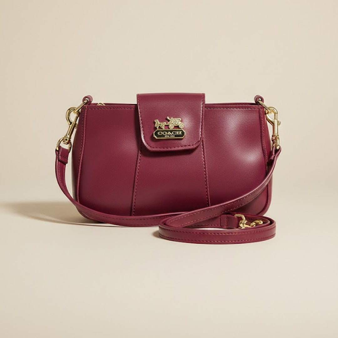 Chic Burgundy Coach Crossbody Bag