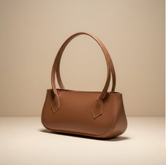 Classic Brown Leather Handbag with Sleek Design
