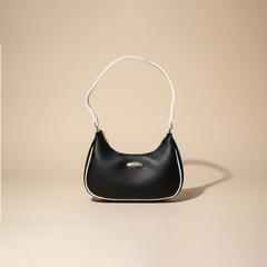 Sleek Handbag with White Detailing
