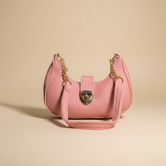 Soft Pink Chain-Detail Handbag