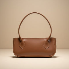 Classic Brown Leather Handbag with Sleek Design